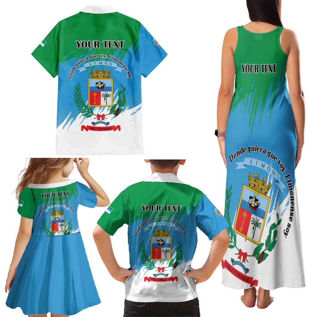 Personalized Costa Rica Limón Province Family Matching Tank Maxi Dress and Hawaiian Shirt Donde Quiera Que Voy Limonense Soy - Wonder Print Shop