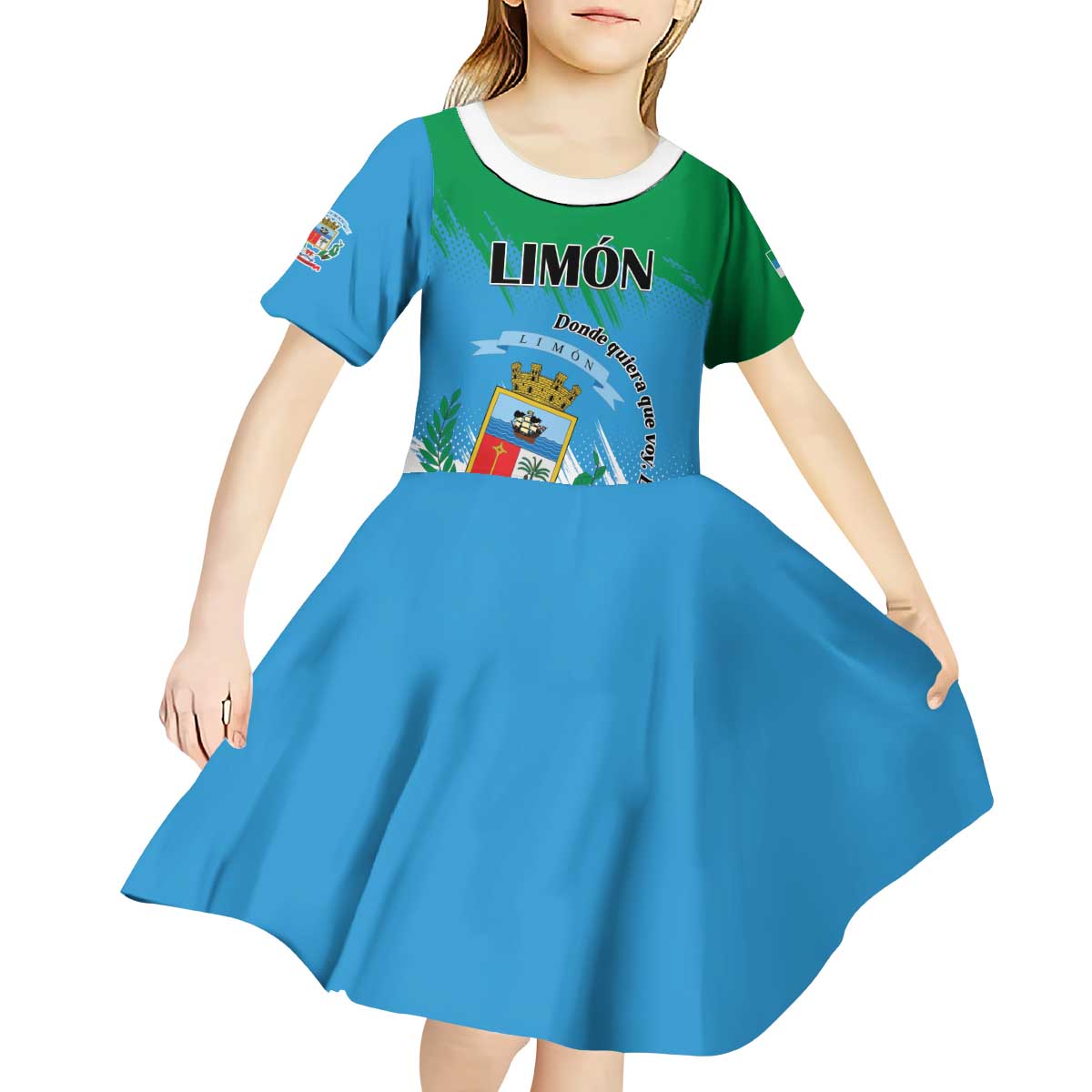 Personalized Costa Rica Limón Province Kid Short Sleeve Dress Donde Quiera Que Voy Limonense Soy - Wonder Print Shop