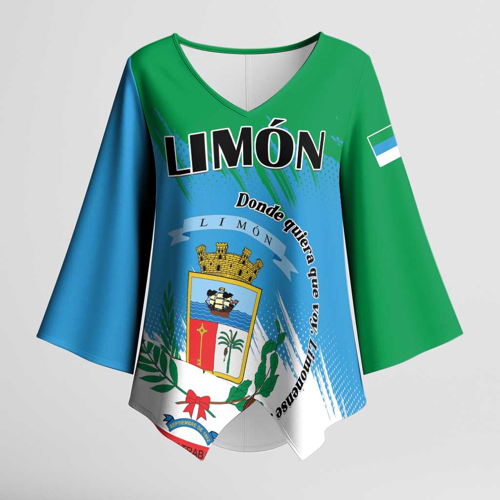 Personalized Costa Rica Limón Province Kimono Sleeve Blouse Donde Quiera Que Voy Limonense Soy - Wonder Print Shop