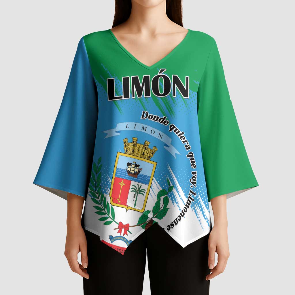 Personalized Costa Rica Limón Province Kimono Sleeve Blouse Donde Quiera Que Voy Limonense Soy - Wonder Print Shop