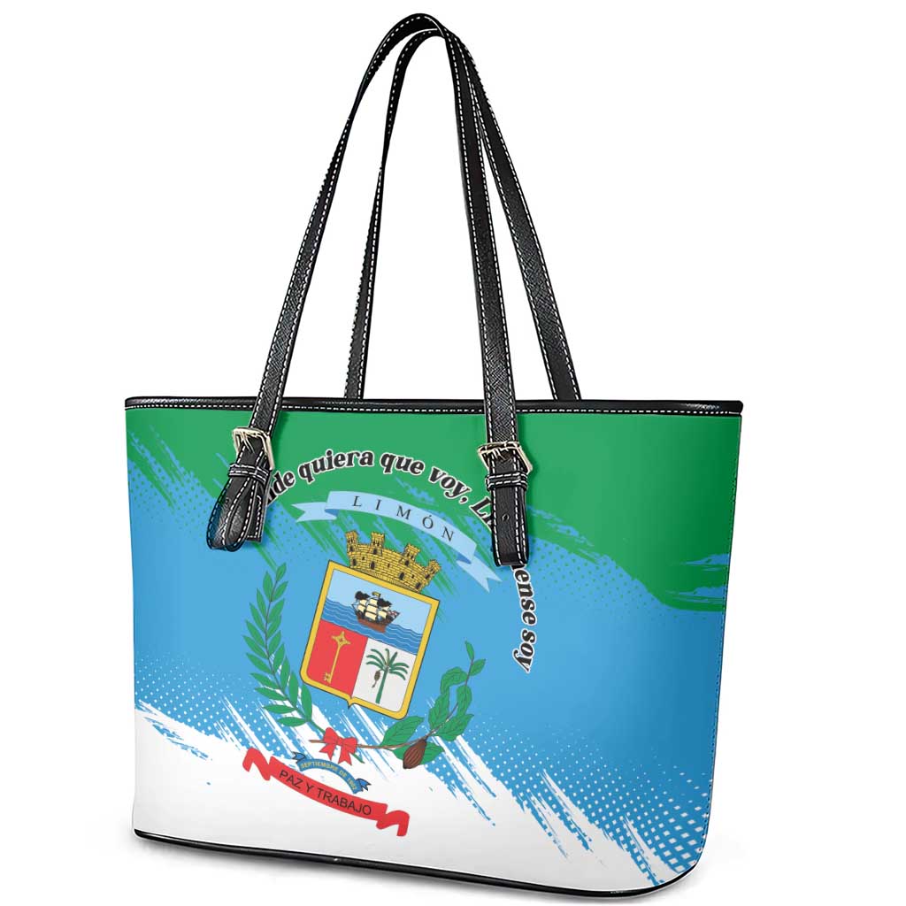 Costa Rica Limón Province Leather Tote Bag Donde Quiera Que Voy Limonense Soy - Wonder Print Shop