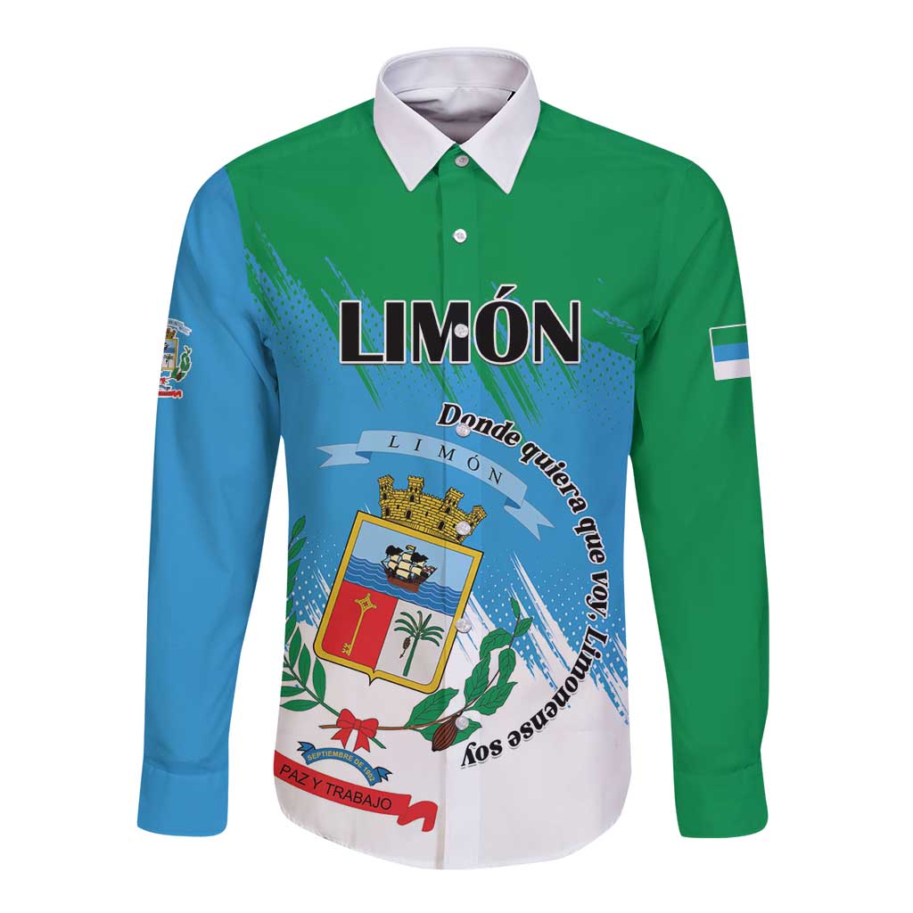Personalized Costa Rica Limón Province Long Sleeve Button Shirt Donde Quiera Que Voy Limonense Soy - Wonder Print Shop