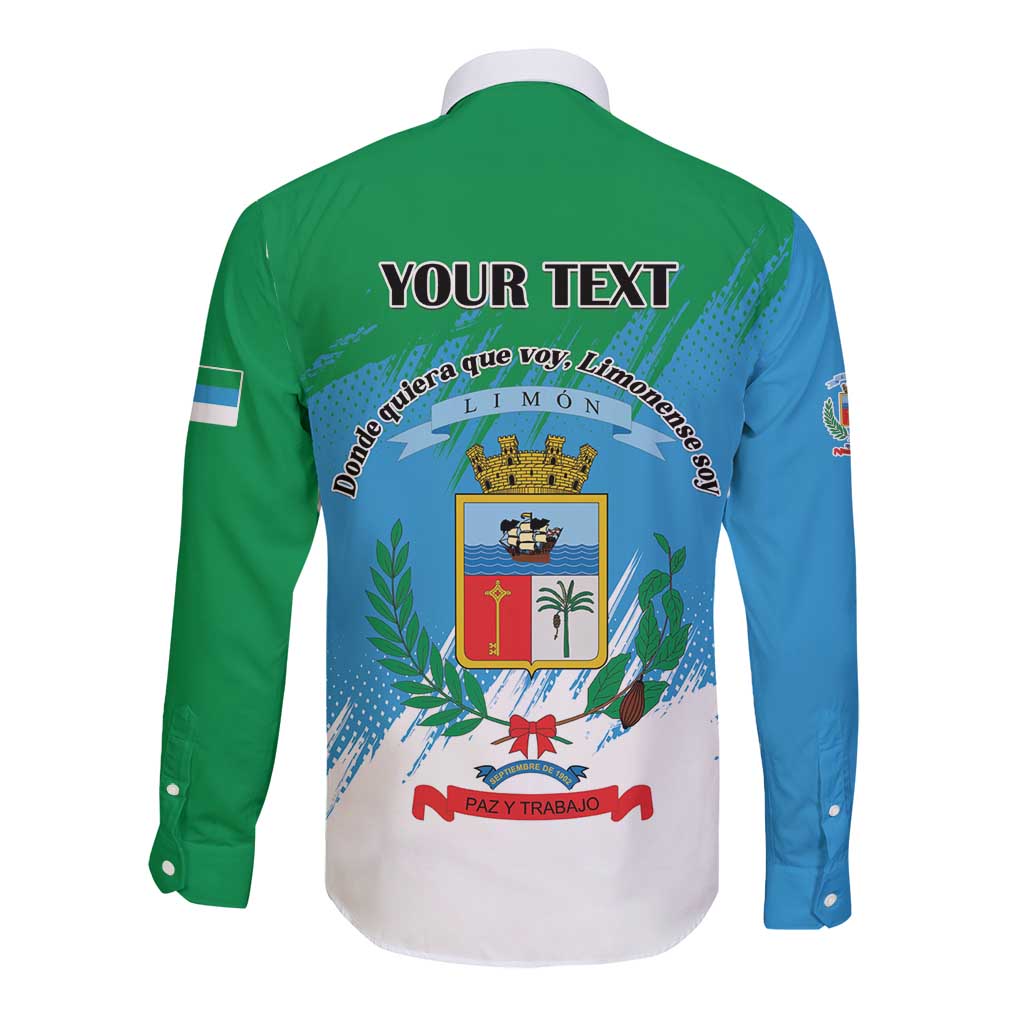 Personalized Costa Rica Limón Province Long Sleeve Button Shirt Donde Quiera Que Voy Limonense Soy - Wonder Print Shop