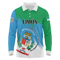 Personalized Costa Rica Limón Province Long Sleeve Polo Shirt Donde Quiera Que Voy Limonense Soy - Wonder Print Shop