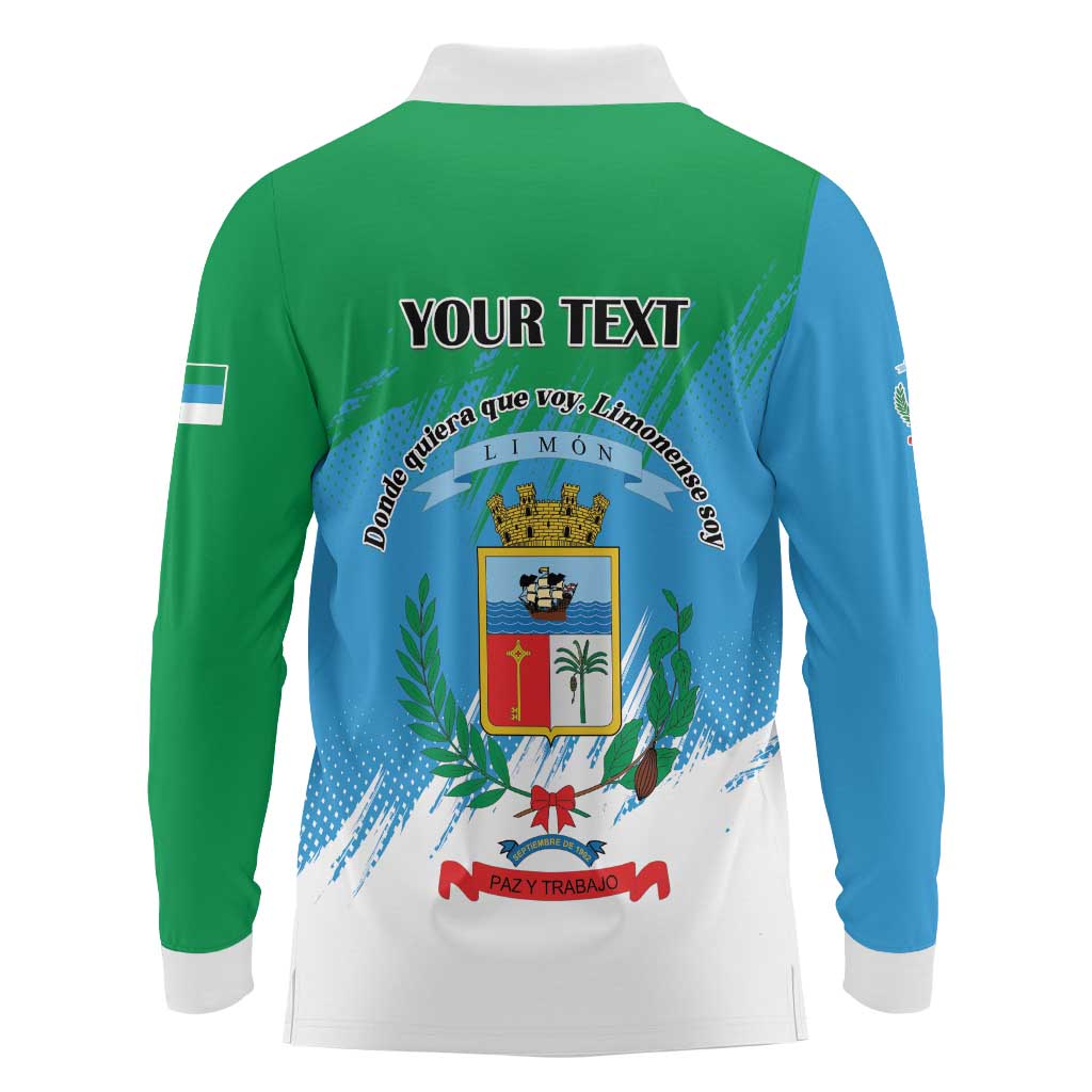 Personalized Costa Rica Limón Province Long Sleeve Polo Shirt Donde Quiera Que Voy Limonense Soy - Wonder Print Shop