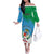 Personalized Costa Rica Limón Province Off The Shoulder Long Sleeve Dress Donde Quiera Que Voy Limonense Soy - Wonder Print Shop
