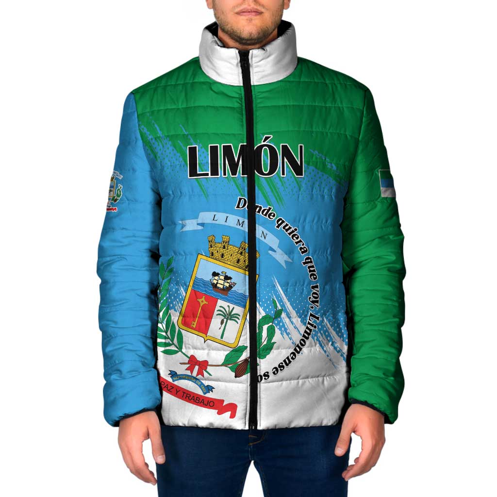 Personalized Costa Rica Limón Province Padded Jacket Donde Quiera Que Voy Limonense Soy - Wonder Print Shop