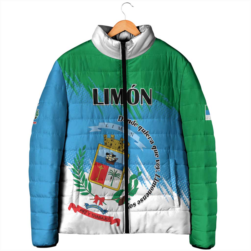 Personalized Costa Rica Limón Province Padded Jacket Donde Quiera Que Voy Limonense Soy - Wonder Print Shop