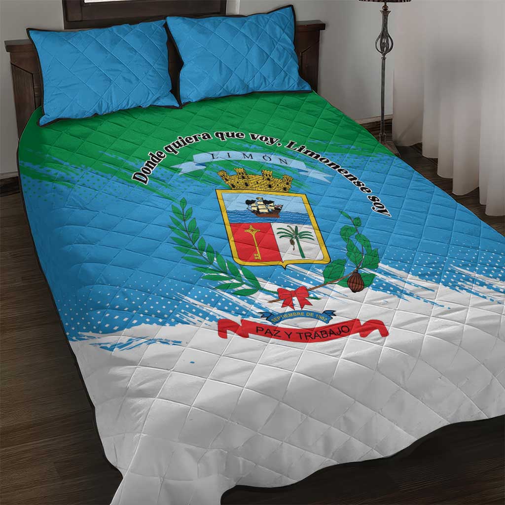 Costa Rica Limón Province Quilt Bed Set Donde Quiera Que Voy Limonense Soy - Wonder Print Shop