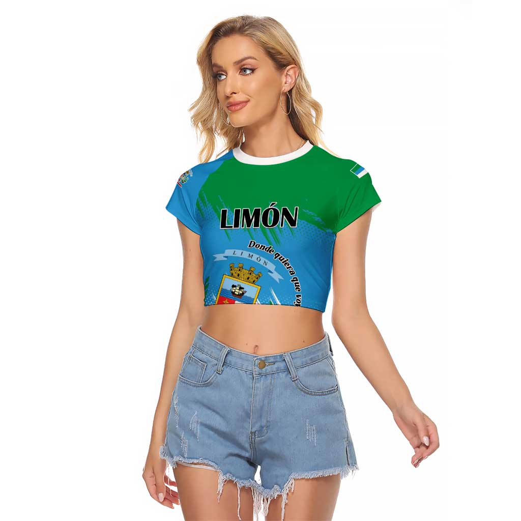 Personalized Costa Rica Limón Province Raglan Cropped T Shirt Donde Quiera Que Voy Limonense Soy - Wonder Print Shop