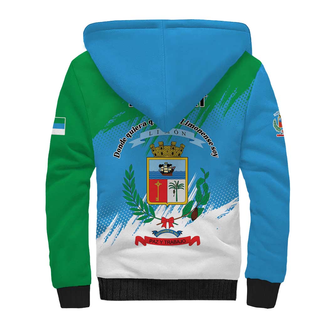 Personalized Costa Rica Limón Province Sherpa Hoodie Donde Quiera Que Voy Limonense Soy - Wonder Print Shop