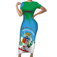 Personalized Costa Rica Limón Province Short Sleeve Bodycon Dress Donde Quiera Que Voy Limonense Soy - Wonder Print Shop