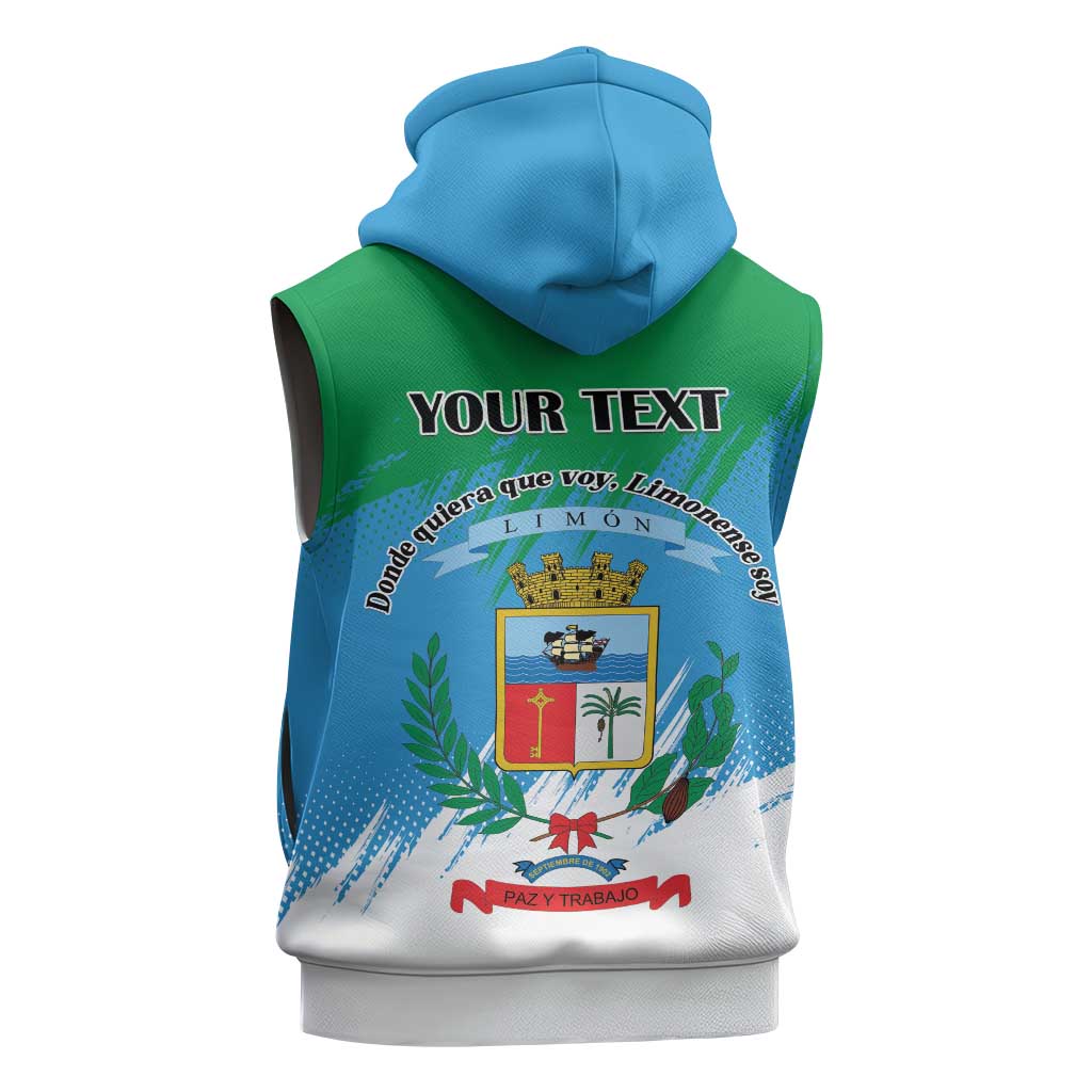 Personalized Costa Rica Limón Province Sleeveless Hoodie Donde Quiera Que Voy Limonense Soy - Wonder Print Shop