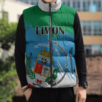 Personalized Costa Rica Limón Province Sleeveless Puffer Jacket Donde Quiera Que Voy Limonense Soy - Wonder Print Shop