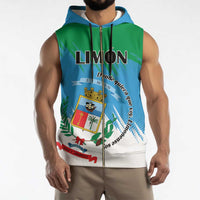 Personalized Costa Rica Limón Province Sleeveless Zip Hoodie Donde Quiera Que Voy Limonense Soy - Wonder Print Shop
