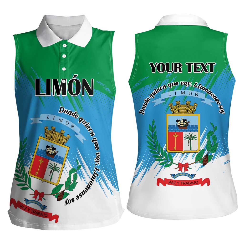 Personalized Costa Rica Limón Province Women Sleeveless Polo Shirt Donde Quiera Que Voy Limonense Soy - Wonder Print Shop
