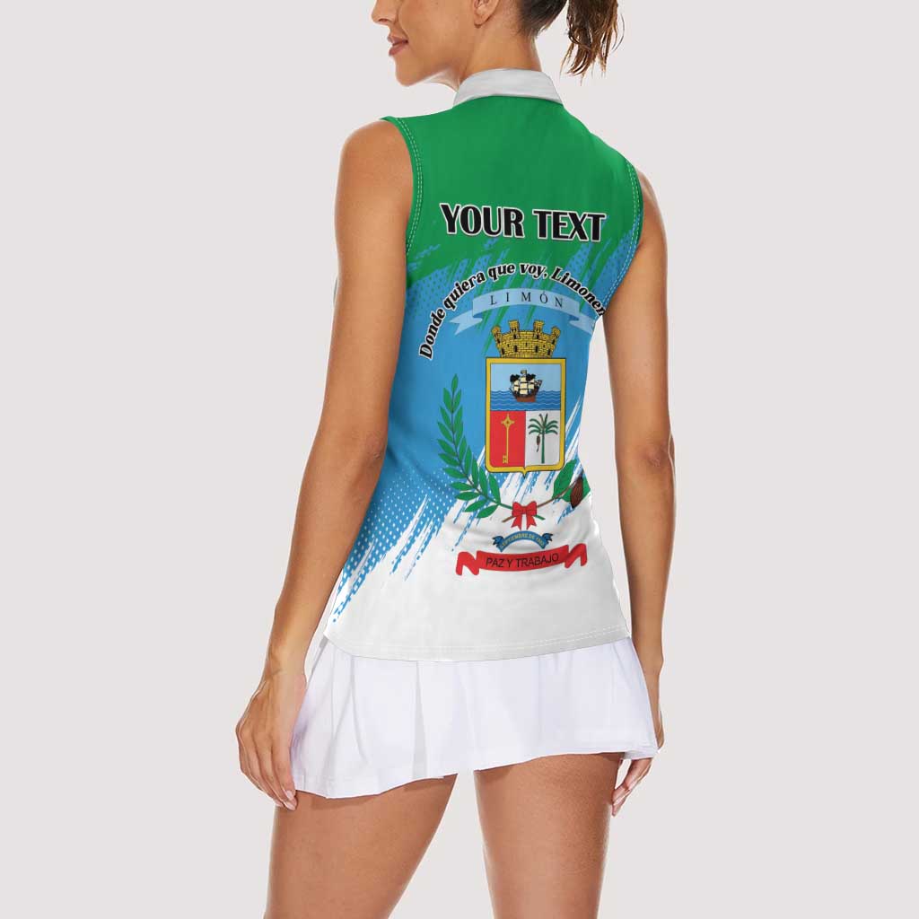 Personalized Costa Rica Limón Province Women Sleeveless Polo Shirt Donde Quiera Que Voy Limonense Soy - Wonder Print Shop