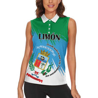 Personalized Costa Rica Limón Province Women Sleeveless Polo Shirt Donde Quiera Que Voy Limonense Soy - Wonder Print Shop