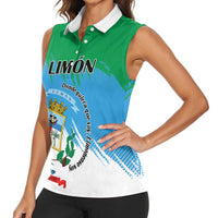 Personalized Costa Rica Limón Province Women Sleeveless Polo Shirt Donde Quiera Que Voy Limonense Soy - Wonder Print Shop