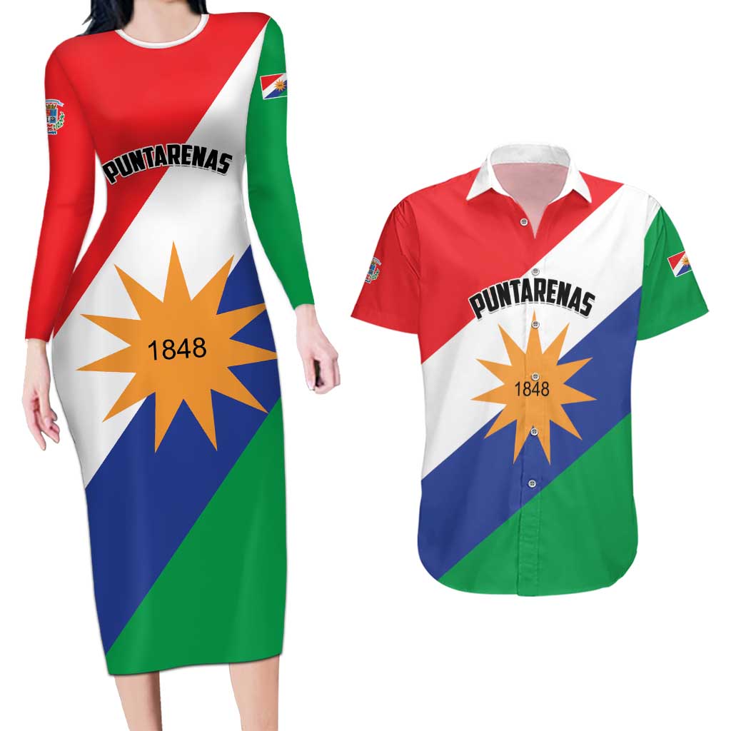 Personalized Costa Rica Puntarenas Province Since 1519 Couples Matching Long Sleeve Bodycon Dress and Hawaiian Shirt - Wonder Print Shop