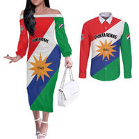 Personalized Costa Rica Puntarenas Province Since 1519 Couples Matching Off The Shoulder Long Sleeve Dress and Long Sleeve Button Shirt - Wonder Print Shop