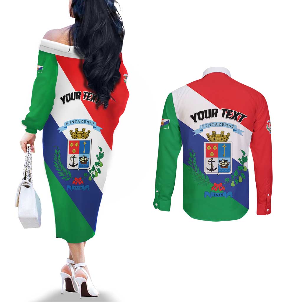 Personalized Costa Rica Puntarenas Province Since 1519 Couples Matching Off The Shoulder Long Sleeve Dress and Long Sleeve Button Shirt - Wonder Print Shop