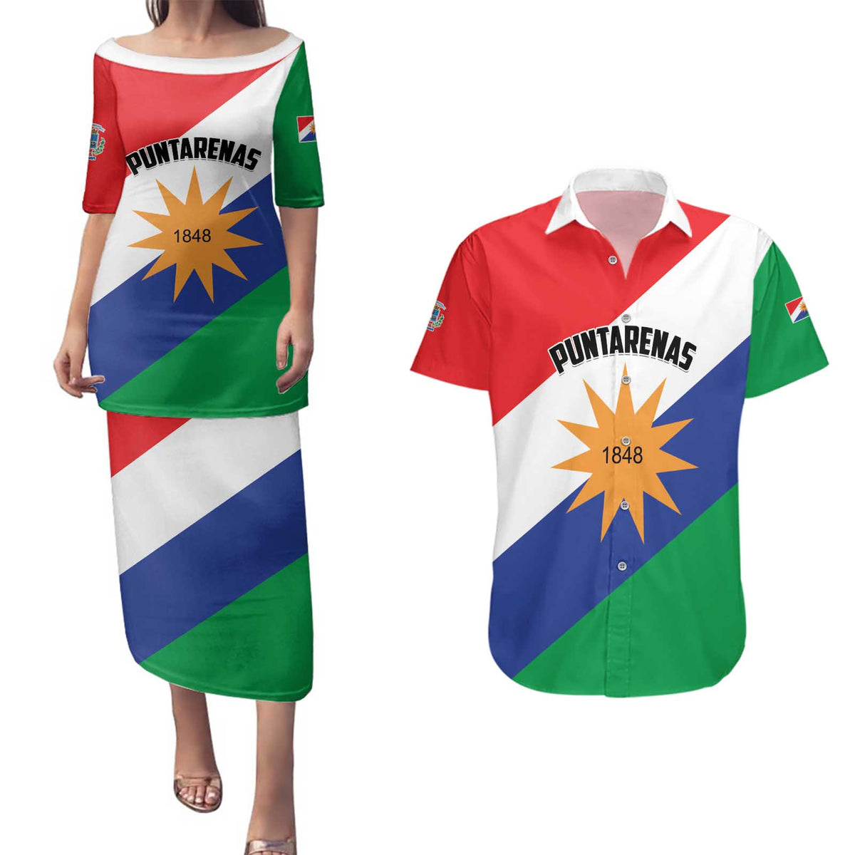 Personalized Costa Rica Puntarenas Province Since 1519 Couples Matching Puletasi and Hawaiian Shirt - Wonder Print Shop