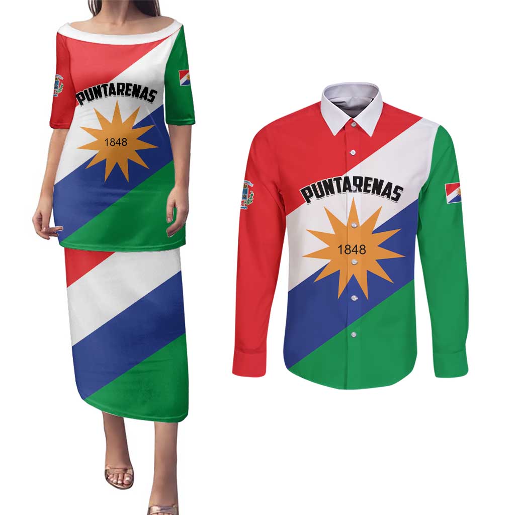 Personalized Costa Rica Puntarenas Province Since 1519 Couples Matching Puletasi and Long Sleeve Button Shirt - Wonder Print Shop