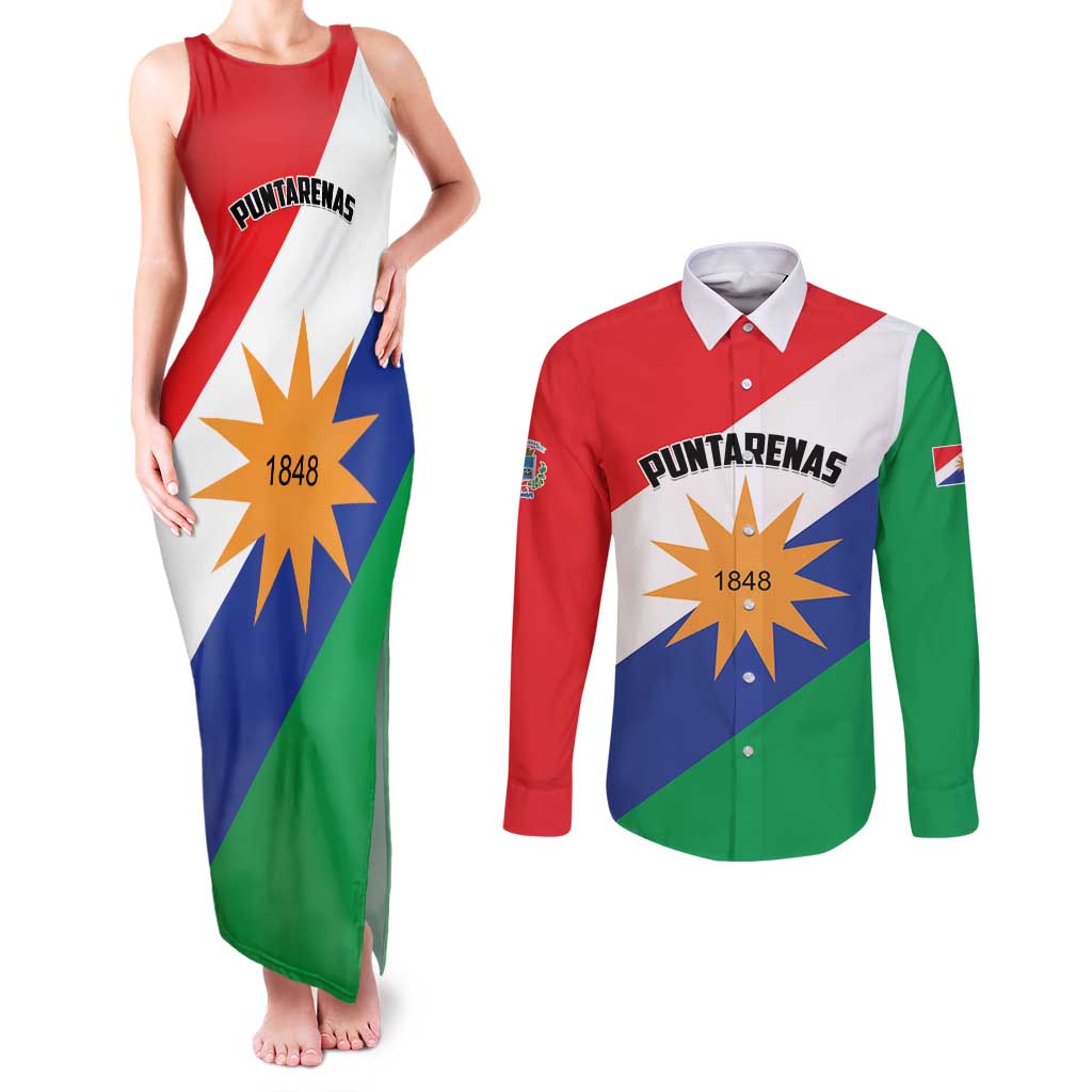 Personalized Costa Rica Puntarenas Province Since 1519 Couples Matching Tank Maxi Dress and Long Sleeve Button Shirt - Wonder Print Shop