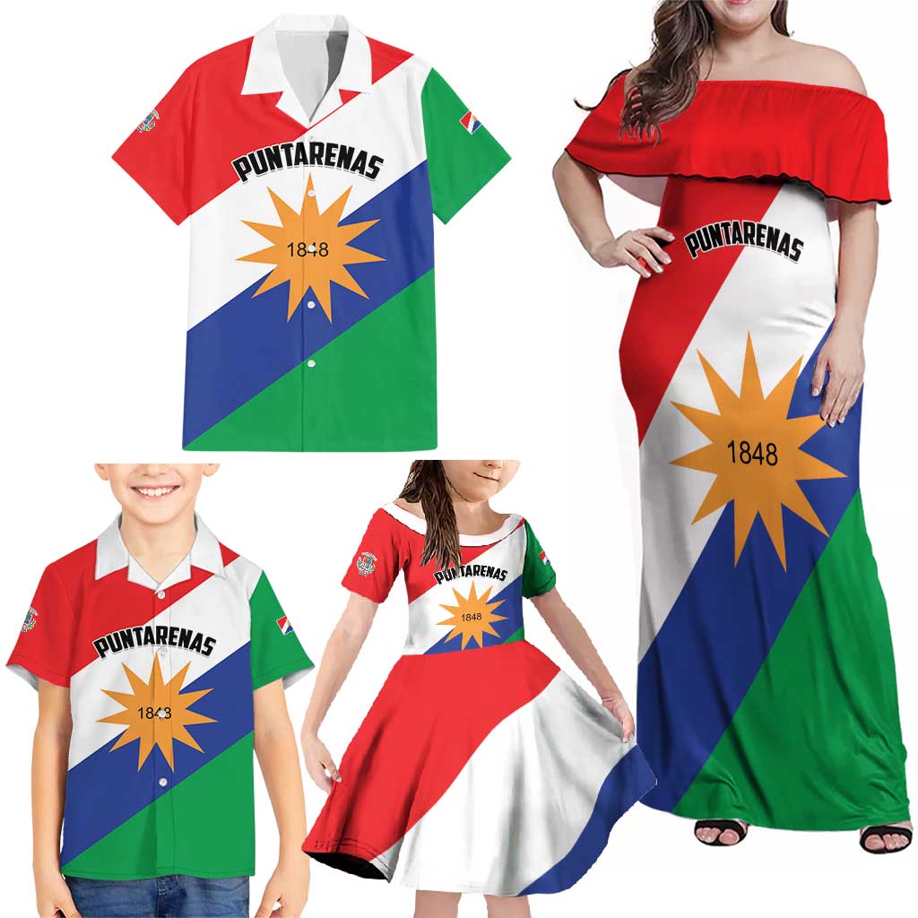 Personalized Costa Rica Puntarenas Province Since 1519 Family Matching Off Shoulder Maxi Dress and Hawaiian Shirt - Wonder Print Shop