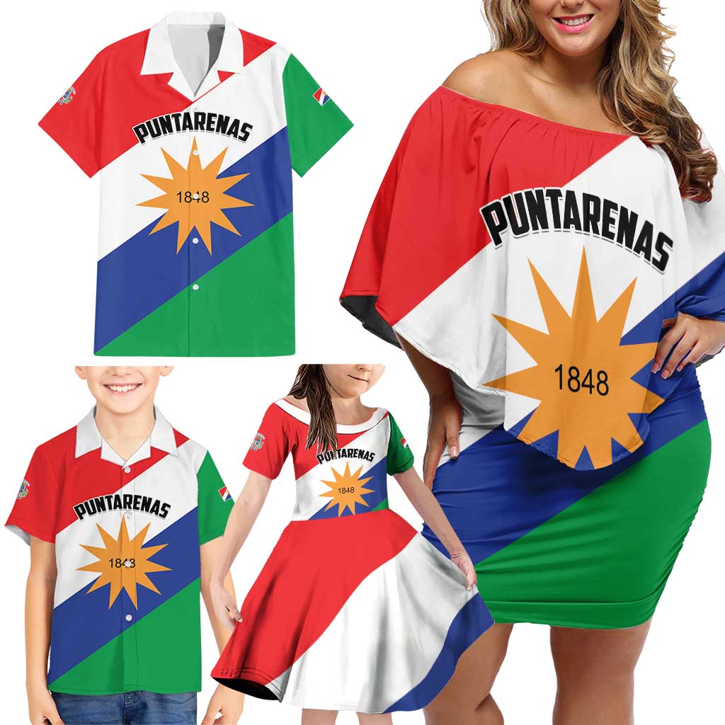 Personalized Costa Rica Puntarenas Province Since 1519 Family Matching Off Shoulder Short Dress and Hawaiian Shirt - Wonder Print Shop
