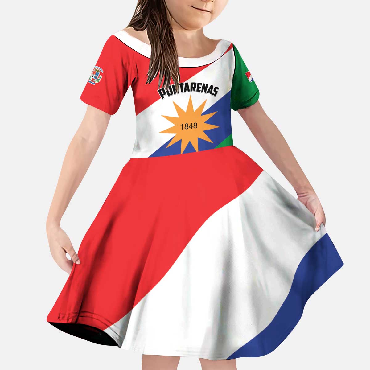 Personalized Costa Rica Puntarenas Province Since 1519 Kid Short Sleeve Dress - Wonder Print Shop