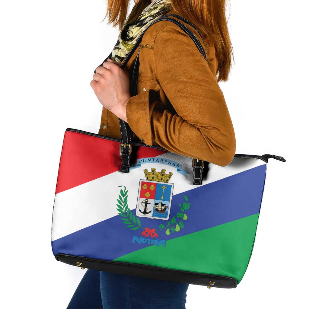 Costa Rica Puntarenas Province Since 1519 Leather Tote Bag - Wonder Print Shop