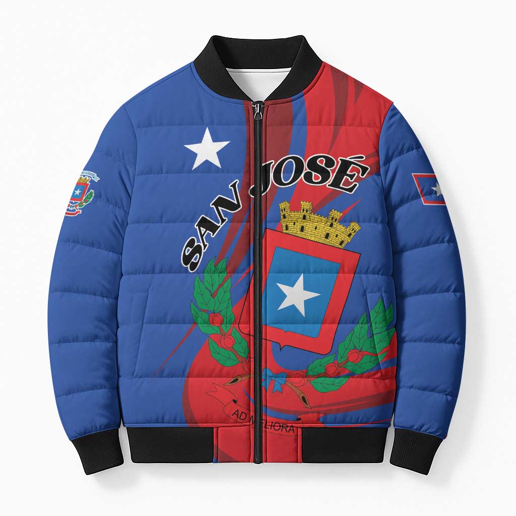 Personalized Costa Rica San José Bomber Puffer Jacket Ad Meliora - Wonder Print Shop