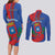 Personalized Costa Rica San José Couples Matching Long Sleeve Bodycon Dress and Long Sleeve Button Shirt Ad Meliora - Wonder Print Shop