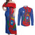 Personalized Costa Rica San José Couples Matching Off Shoulder Maxi Dress and Long Sleeve Button Shirt Ad Meliora - Wonder Print Shop