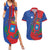 Personalized Costa Rica San José Couples Matching Summer Maxi Dress and Hawaiian Shirt Ad Meliora - Wonder Print Shop