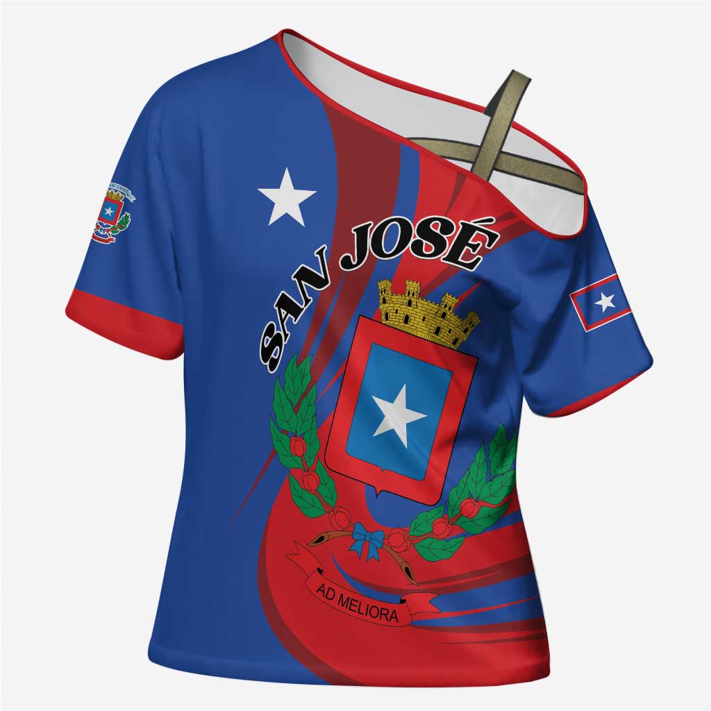 Personalized Costa Rica San José Cross Shoulder Shirt Ad Meliora - Wonder Print Shop