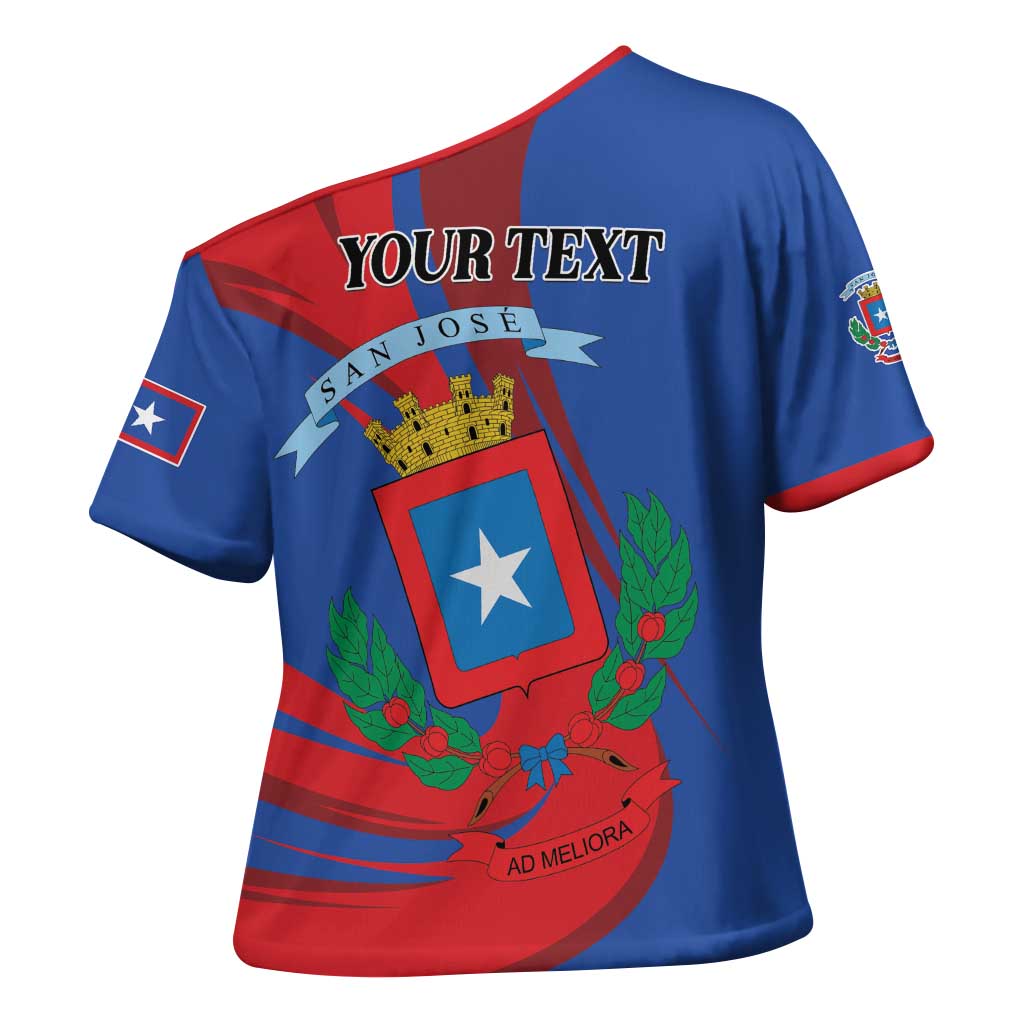 Personalized Costa Rica San José Cross Shoulder Shirt Ad Meliora - Wonder Print Shop