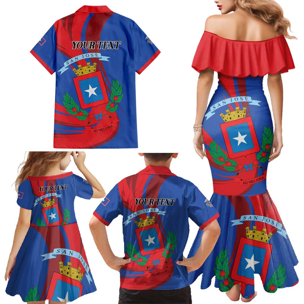 Personalized Costa Rica San José Family Matching Mermaid Dress and Hawaiian Shirt Ad Meliora - Wonder Print Shop