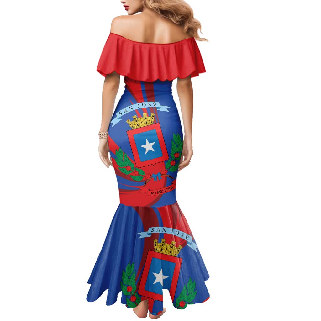 Personalized Costa Rica San José Family Matching Mermaid Dress and Hawaiian Shirt Ad Meliora - Wonder Print Shop