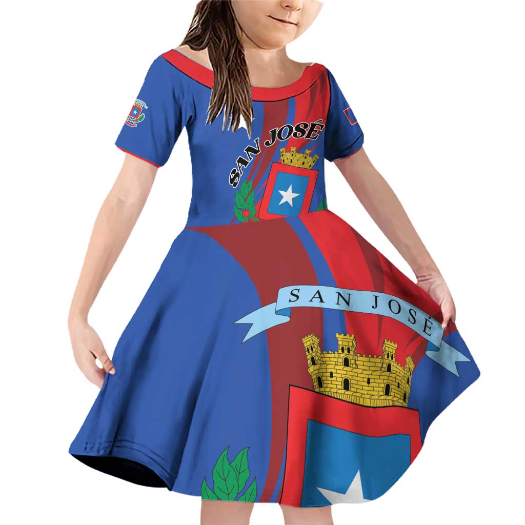Personalized Costa Rica San José Family Matching Off Shoulder Short Dress and Hawaiian Shirt Ad Meliora - Wonder Print Shop