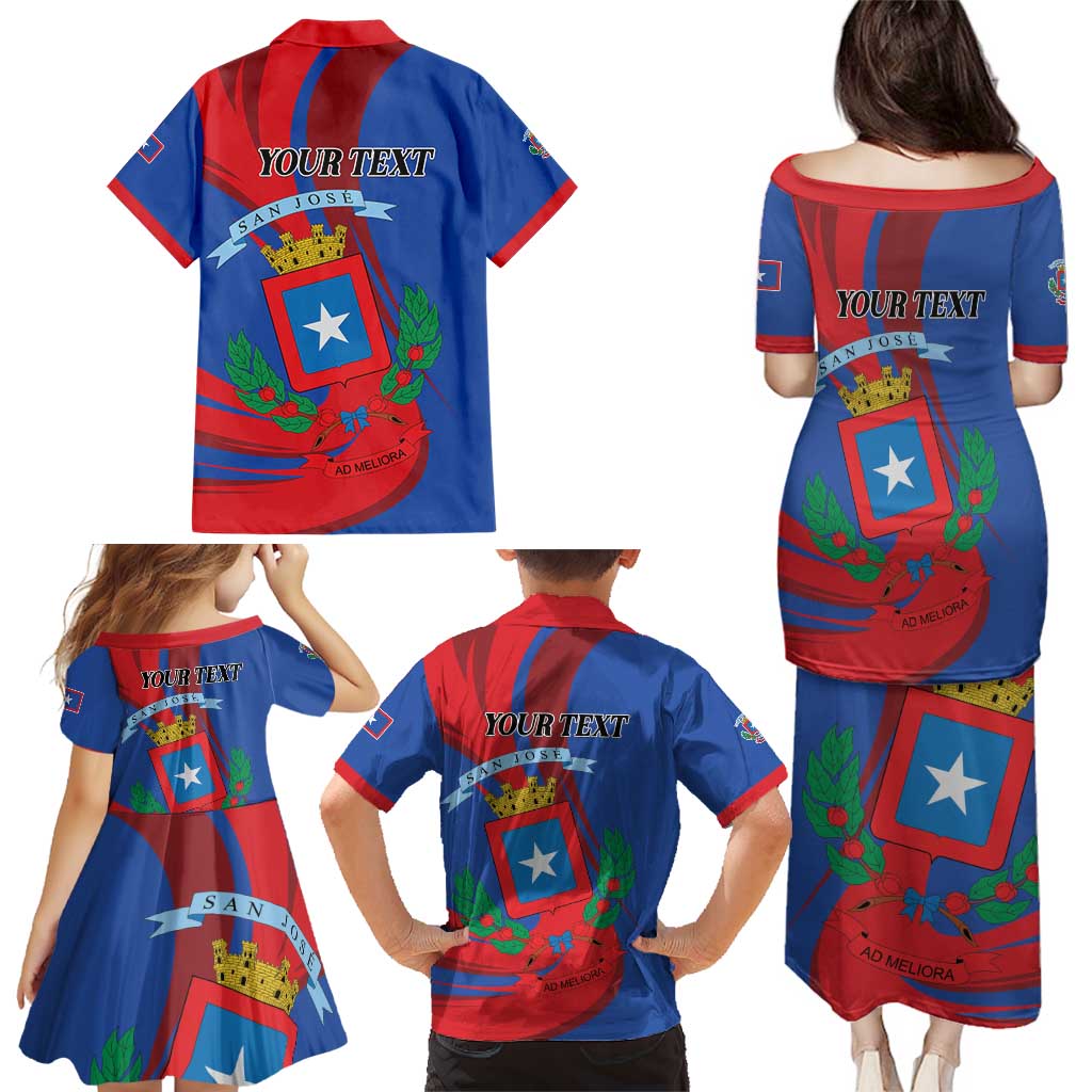 Personalized Costa Rica San José Family Matching Puletasi and Hawaiian Shirt Ad Meliora - Wonder Print Shop