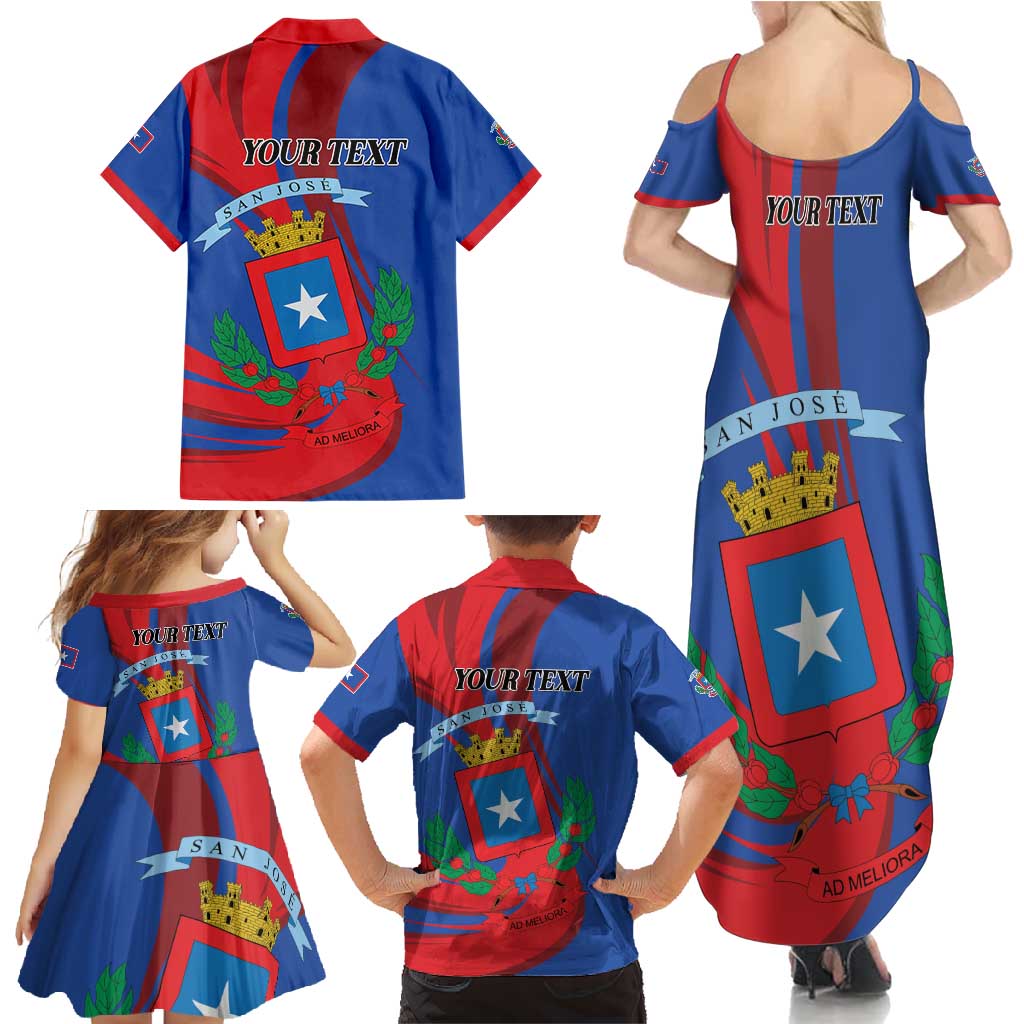 Personalized Costa Rica San José Family Matching Summer Maxi Dress and Hawaiian Shirt Ad Meliora - Wonder Print Shop