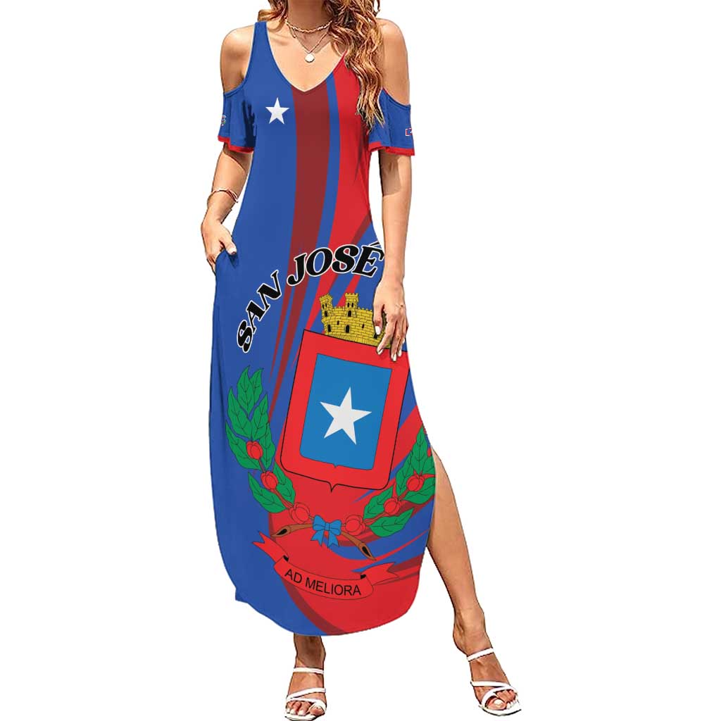 Personalized Costa Rica San José Family Matching Summer Maxi Dress and Hawaiian Shirt Ad Meliora - Wonder Print Shop