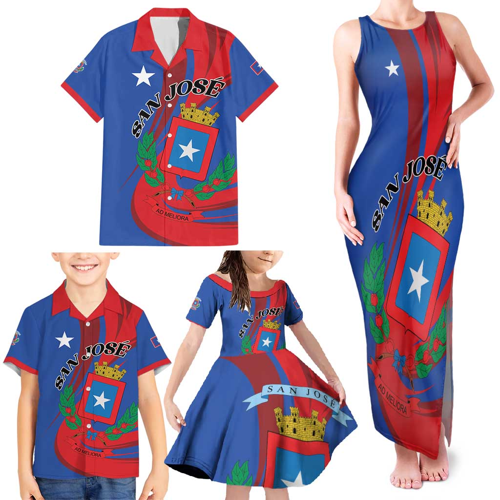 Personalized Costa Rica San José Family Matching Tank Maxi Dress and Hawaiian Shirt Ad Meliora - Wonder Print Shop