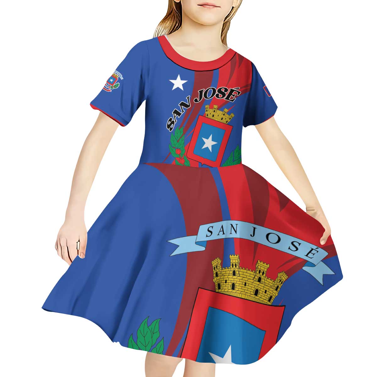 Personalized Costa Rica San José Kid Short Sleeve Dress Ad Meliora - Wonder Print Shop