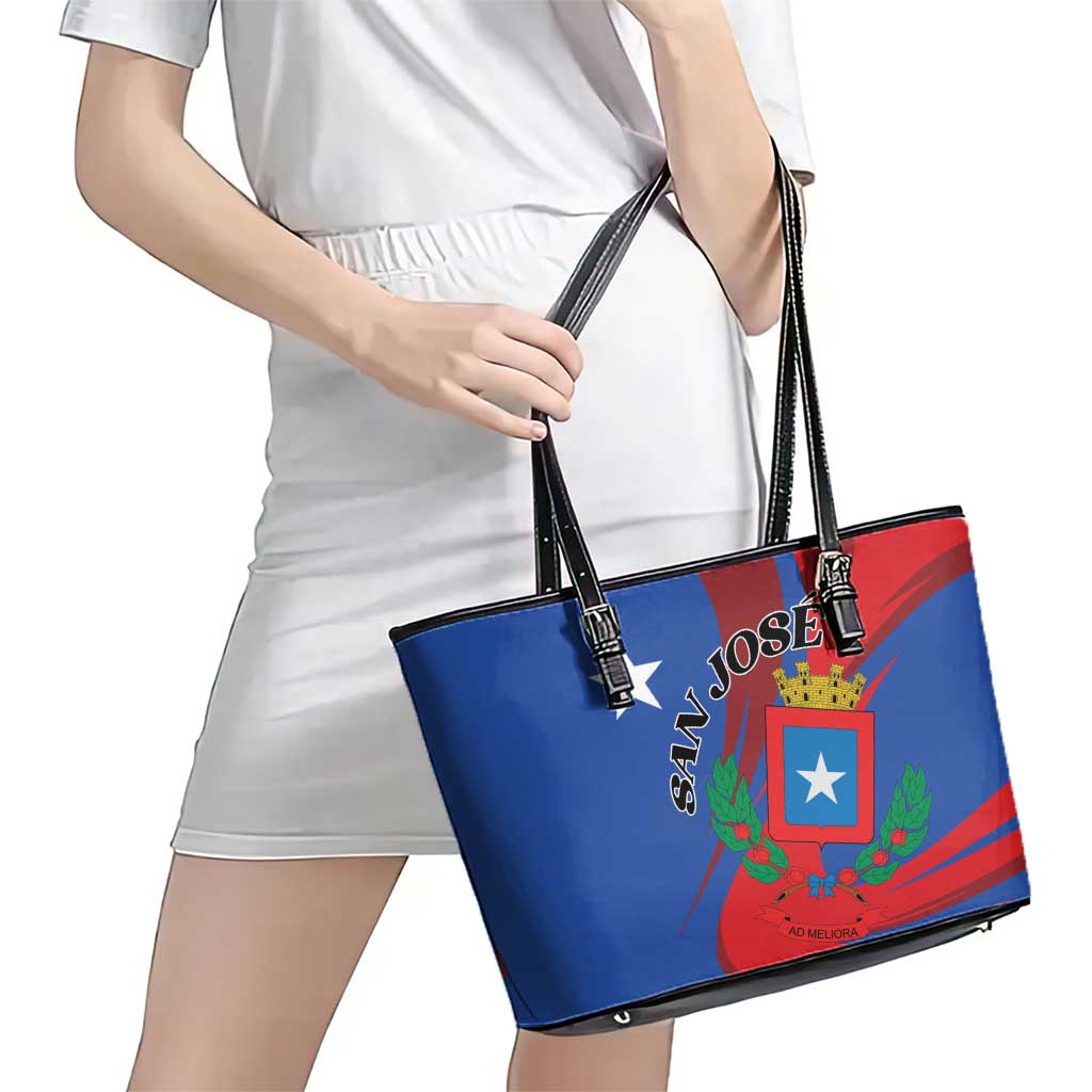Costa Rica San José Leather Tote Bag Ad Meliora - Wonder Print Shop