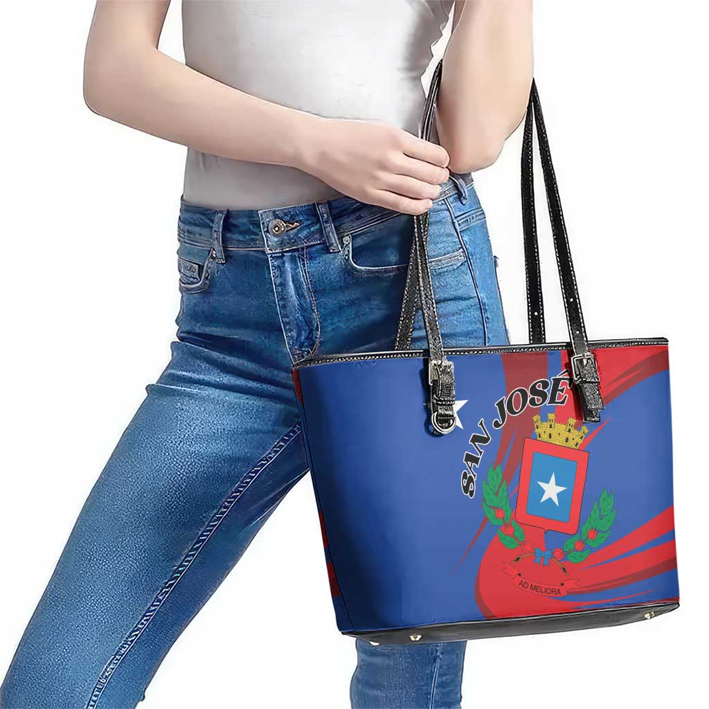 Costa Rica San José Leather Tote Bag Ad Meliora - Wonder Print Shop