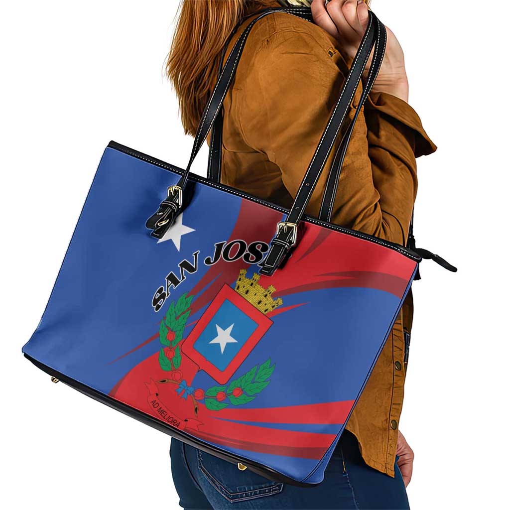Costa Rica San José Leather Tote Bag Ad Meliora - Wonder Print Shop
